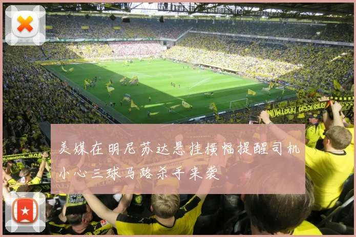 美媒在明尼苏达悬挂横幅提醒司机小心三球马路杀手来袭